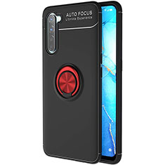 Coque Ultra Fine Silicone Souple Housse Etui avec Support Bague Anneau Aimante Magnetique A03 pour Oppo K7 5G Rouge et Noir