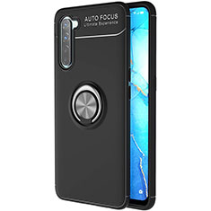 Coque Ultra Fine Silicone Souple Housse Etui avec Support Bague Anneau Aimante Magnetique A03 pour Oppo Reno3 Noir