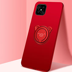 Coque Ultra Fine Silicone Souple Housse Etui avec Support Bague Anneau Aimante Magnetique A03 pour Oppo Reno4 Z 5G Rouge