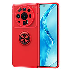 Coque Ultra Fine Silicone Souple Housse Etui avec Support Bague Anneau Aimante Magnetique A03 pour Xiaomi Mi 12 Ultra 5G Rouge