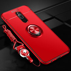 Coque Ultra Fine Silicone Souple Housse Etui avec Support Bague Anneau Aimante Magnetique A03 pour Xiaomi Redmi 8 Rouge