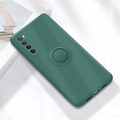 Coque Ultra Fine Silicone Souple Housse Etui avec Support Bague Anneau Aimante Magnetique A04 pour Huawei Nova 7 5G Vert