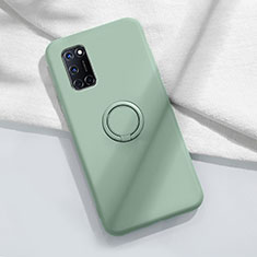 Coque Ultra Fine Silicone Souple Housse Etui avec Support Bague Anneau Aimante Magnetique A04 pour Oppo A52 Cyan