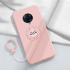 Coque Ultra Fine Silicone Souple Housse Etui avec Support Bague Anneau Aimante Magnetique A04 pour Vivo Nex 3S Rose