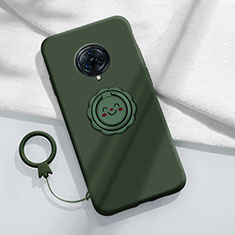 Coque Ultra Fine Silicone Souple Housse Etui avec Support Bague Anneau Aimante Magnetique A04 pour Vivo Nex 3S Vert