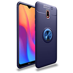 Coque Ultra Fine Silicone Souple Housse Etui avec Support Bague Anneau Aimante Magnetique A04 pour Xiaomi Redmi 8A Bleu