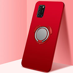 Coque Ultra Fine Silicone Souple Housse Etui avec Support Bague Anneau Aimante Magnetique A05 pour Oppo A52 Rouge