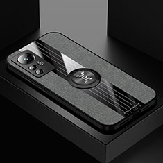 Coque Ultra Fine Silicone Souple Housse Etui avec Support Bague Anneau Aimante Magnetique A07 pour Xiaomi Mi 12 5G Gris