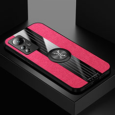 Coque Ultra Fine Silicone Souple Housse Etui avec Support Bague Anneau Aimante Magnetique A07 pour Xiaomi Mi 12 5G Rouge