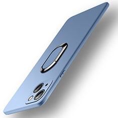 Coque Ultra Fine Silicone Souple Housse Etui avec Support Bague Anneau Aimante Magnetique A09 pour Apple iPhone 14 Plus Bleu Ciel