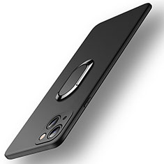 Coque Ultra Fine Silicone Souple Housse Etui avec Support Bague Anneau Aimante Magnetique A09 pour Apple iPhone 14 Plus Noir