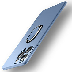 Coque Ultra Fine Silicone Souple Housse Etui avec Support Bague Anneau Aimante Magnetique A09 pour Apple iPhone 15 Pro Max Bleu Ciel