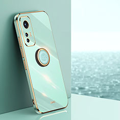 Coque Ultra Fine Silicone Souple Housse Etui avec Support Bague Anneau Aimante Magnetique A10 pour Xiaomi Mi 12 Lite 5G Vert