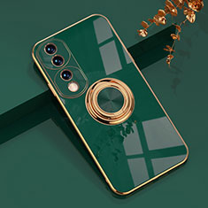 Coque Ultra Fine Silicone Souple Housse Etui avec Support Bague Anneau Aimante Magnetique AN1 pour Huawei Honor 70 Pro+ Plus 5G Vert