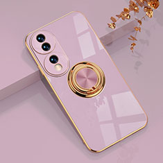 Coque Ultra Fine Silicone Souple Housse Etui avec Support Bague Anneau Aimante Magnetique AN1 pour Huawei Honor X7b Violet Clair