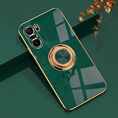 Coque Ultra Fine Silicone Souple Housse Etui avec Support Bague Anneau Aimante Magnetique AN1 pour Xiaomi Mi 11i 5G Vert