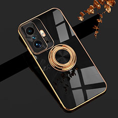 Coque Ultra Fine Silicone Souple Housse Etui avec Support Bague Anneau Aimante Magnetique AN1 pour Xiaomi Mi 11T 5G Noir