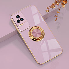 Coque Ultra Fine Silicone Souple Housse Etui avec Support Bague Anneau Aimante Magnetique AN1 pour Xiaomi Poco F4 5G Violet Clair