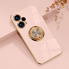 Coque Ultra Fine Silicone Souple Housse Etui avec Support Bague Anneau Aimante Magnetique AN1 pour Xiaomi Poco F5 5G Or Rose