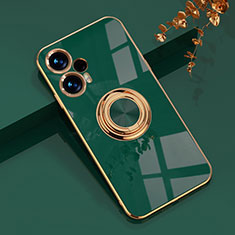 Coque Ultra Fine Silicone Souple Housse Etui avec Support Bague Anneau Aimante Magnetique AN1 pour Xiaomi Poco F5 5G Vert