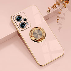 Coque Ultra Fine Silicone Souple Housse Etui avec Support Bague Anneau Aimante Magnetique AN1 pour Xiaomi Poco X4 GT 5G Rose