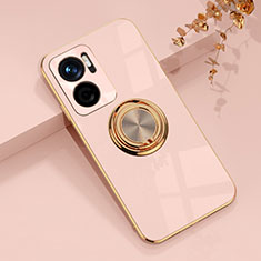 Coque Ultra Fine Silicone Souple Housse Etui avec Support Bague Anneau Aimante Magnetique AN1 pour Xiaomi Redmi 10 Prime Plus 5G Rose