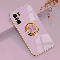 Coque Ultra Fine Silicone Souple Housse Etui avec Support Bague Anneau Aimante Magnetique AN1 pour Xiaomi Redmi K40 5G Violet Clair