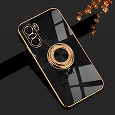 Coque Ultra Fine Silicone Souple Housse Etui avec Support Bague Anneau Aimante Magnetique AN1 pour Xiaomi Redmi K40 Pro 5G Noir