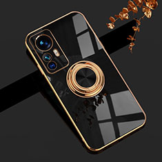 Coque Ultra Fine Silicone Souple Housse Etui avec Support Bague Anneau Aimante Magnetique AN1 pour Xiaomi Redmi K50 Ultra 5G Noir