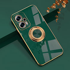 Coque Ultra Fine Silicone Souple Housse Etui avec Support Bague Anneau Aimante Magnetique AN1 pour Xiaomi Redmi K50i 5G Vert