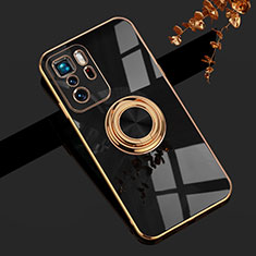 Coque Ultra Fine Silicone Souple Housse Etui avec Support Bague Anneau Aimante Magnetique AN1 pour Xiaomi Redmi Note 10 Pro 5G Noir