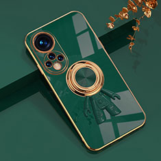 Coque Ultra Fine Silicone Souple Housse Etui avec Support Bague Anneau Aimante Magnetique AN2 pour Huawei Honor 50 Pro 5G Vert