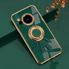 Coque Ultra Fine Silicone Souple Housse Etui avec Support Bague Anneau Aimante Magnetique AN2 pour Sharp Aquos R8 Vert