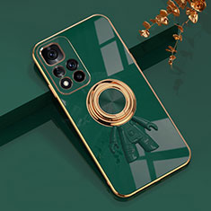 Coque Ultra Fine Silicone Souple Housse Etui avec Support Bague Anneau Aimante Magnetique AN2 pour Xiaomi Mi 11i 5G (2022) Vert