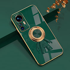 Coque Ultra Fine Silicone Souple Housse Etui avec Support Bague Anneau Aimante Magnetique AN2 pour Xiaomi Mi 12T 5G Vert