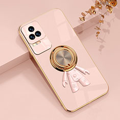 Coque Ultra Fine Silicone Souple Housse Etui avec Support Bague Anneau Aimante Magnetique AN2 pour Xiaomi Poco F4 5G Rose