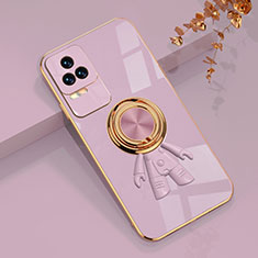 Coque Ultra Fine Silicone Souple Housse Etui avec Support Bague Anneau Aimante Magnetique AN2 pour Xiaomi Poco F4 5G Violet