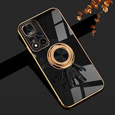 Coque Ultra Fine Silicone Souple Housse Etui avec Support Bague Anneau Aimante Magnetique AN2 pour Xiaomi Poco M4 Pro 5G Noir