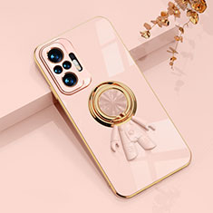 Coque Ultra Fine Silicone Souple Housse Etui avec Support Bague Anneau Aimante Magnetique AN2 pour Xiaomi Poco M5S Rose