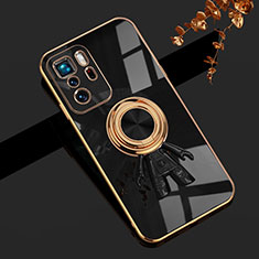 Coque Ultra Fine Silicone Souple Housse Etui avec Support Bague Anneau Aimante Magnetique AN2 pour Xiaomi Poco X3 GT 5G Noir