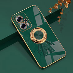 Coque Ultra Fine Silicone Souple Housse Etui avec Support Bague Anneau Aimante Magnetique AN2 pour Xiaomi Poco X4 GT 5G Vert