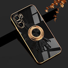 Coque Ultra Fine Silicone Souple Housse Etui avec Support Bague Anneau Aimante Magnetique AN2 pour Xiaomi Redmi K40 5G Noir