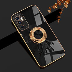 Coque Ultra Fine Silicone Souple Housse Etui avec Support Bague Anneau Aimante Magnetique AN2 pour Xiaomi Redmi Note 10 5G Noir