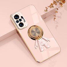 Coque Ultra Fine Silicone Souple Housse Etui avec Support Bague Anneau Aimante Magnetique AN2 pour Xiaomi Redmi Note 10 Pro Max Rose