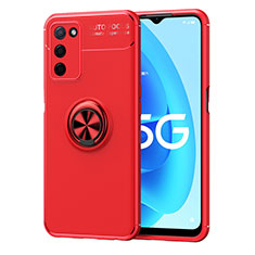 Coque Ultra Fine Silicone Souple Housse Etui avec Support Bague Anneau Aimante Magnetique JM1 pour Oppo A53s 5G Rouge