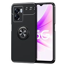 Coque Ultra Fine Silicone Souple Housse Etui avec Support Bague Anneau Aimante Magnetique JM1 pour Oppo A56S 5G Noir