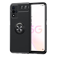 Coque Ultra Fine Silicone Souple Housse Etui avec Support Bague Anneau Aimante Magnetique JM1 pour Oppo A93s 5G Noir