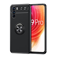 Coque Ultra Fine Silicone Souple Housse Etui avec Support Bague Anneau Aimante Magnetique JM1 pour Oppo K9 Pro 5G Noir