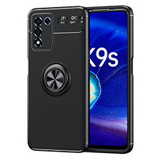 Coque Ultra Fine Silicone Souple Housse Etui avec Support Bague Anneau Aimante Magnetique JM1 pour Oppo K9S 5G Noir