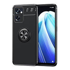 Coque Ultra Fine Silicone Souple Housse Etui avec Support Bague Anneau Aimante Magnetique JM1 pour Oppo Reno7 SE 5G Noir